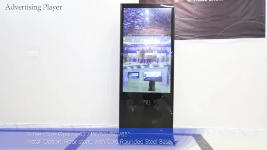 55-дюймовая напольная ЖК-подставка для помещений, светодиодный цифровой экран, рекламный дисплей, вывески